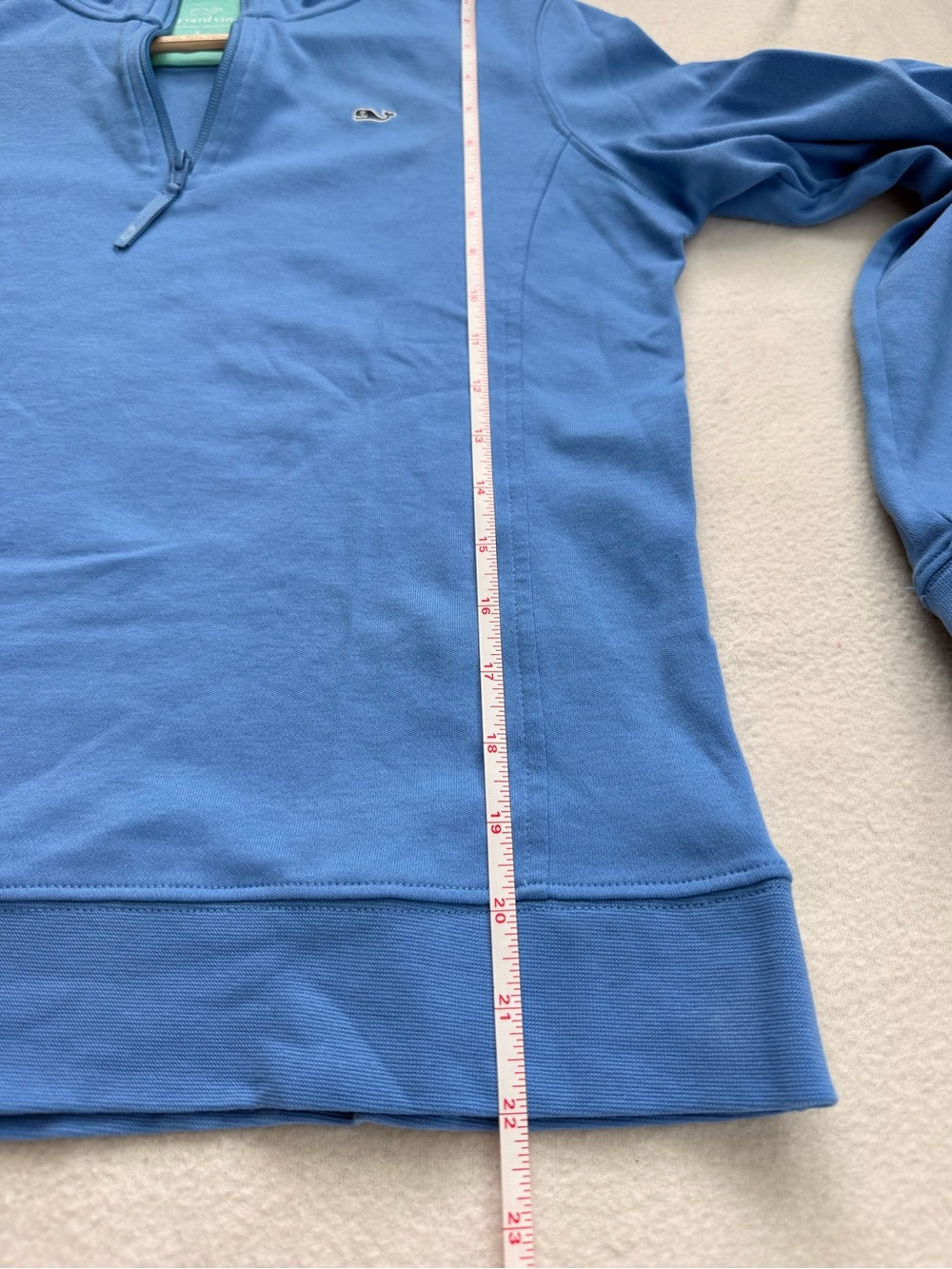 Vineyard Vines Bright Blue Half-Zip Pullover with Teal Inner Collar - Picture 8 of 8